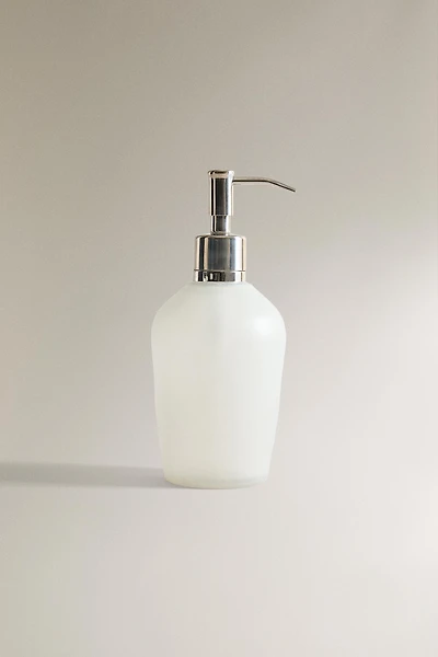FROSTED GLASS SOAP DISPENSER