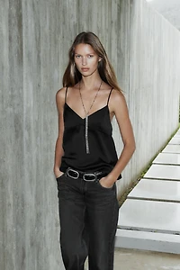 ASYMMETRIC SATIN EFFECT CAMISOLE