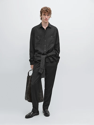 100% wool flannel overshirt