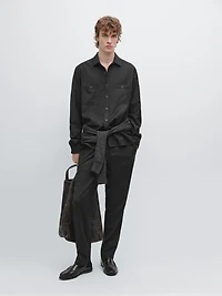 100% wool flannel overshirt