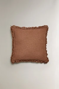FRINGED THROW PILLOW COVER