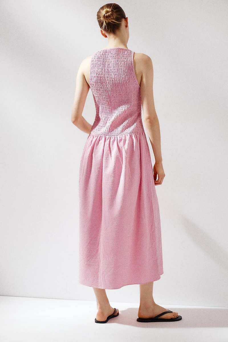 GINGHAM MIDI DRESS