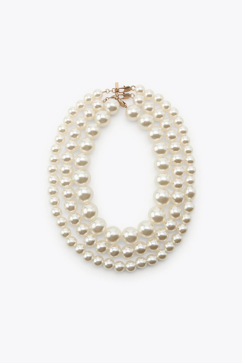 LOT DE 3 COLLIERS PERLES