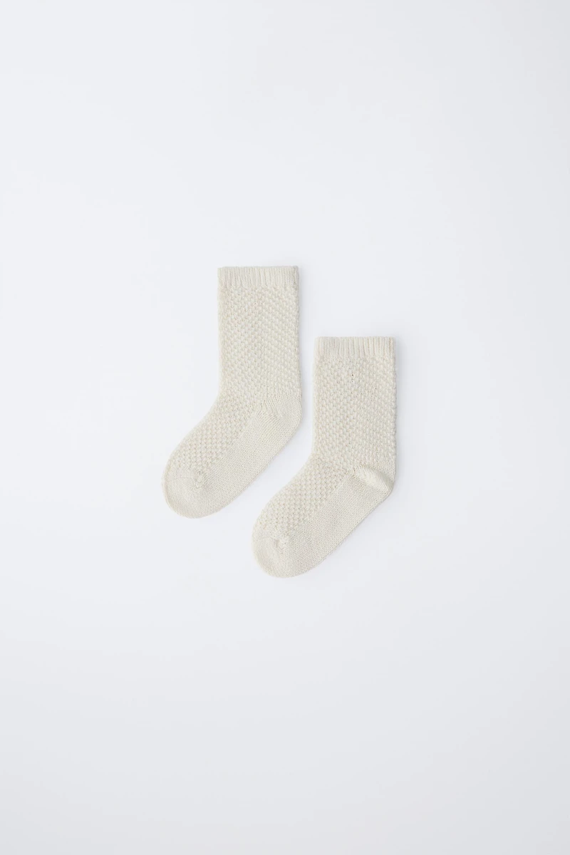 COTTON SILK KNIT SOCKS