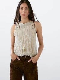 Top encolure américaine effet froissé