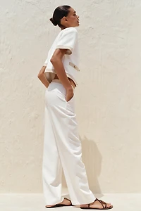 STRAIGHT LEG PANTS WITH COMBINATION WAIST