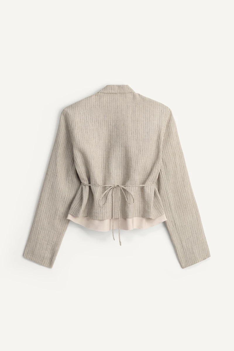 LIMITED EDITION STRIPED LINEN BLEND BLAZER