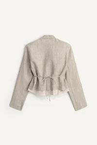 LIMITED EDITION STRIPED LINEN BLEND BLAZER