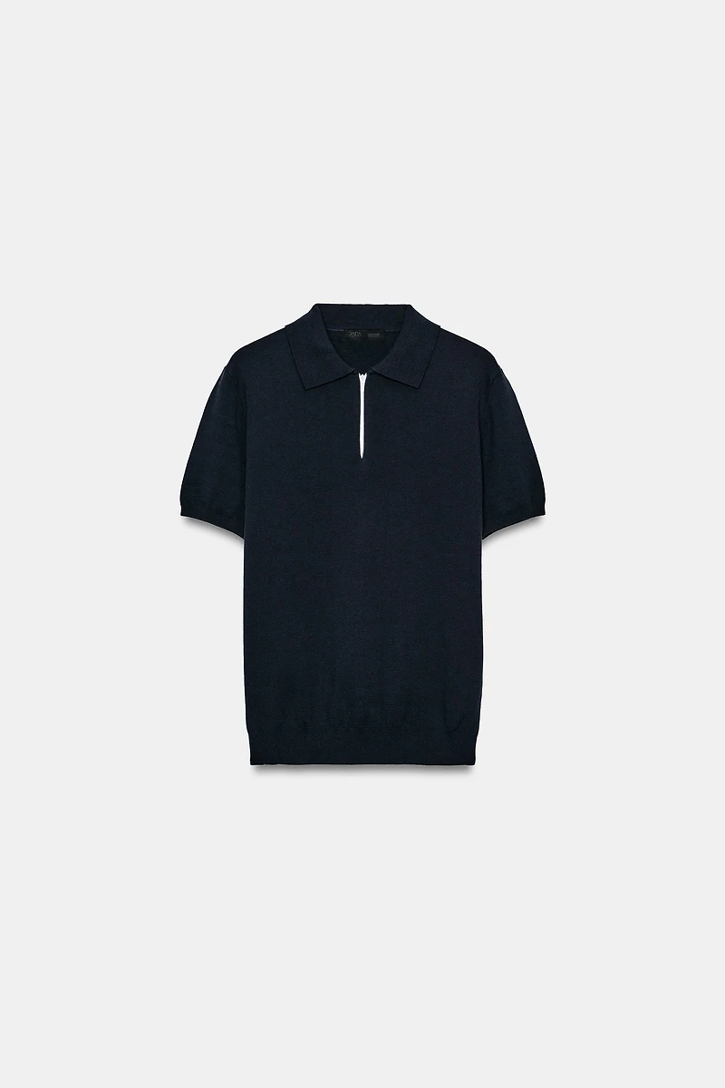 KNIT ZIP POLO SHIRT