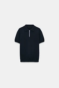 KNIT ZIP POLO SHIRT