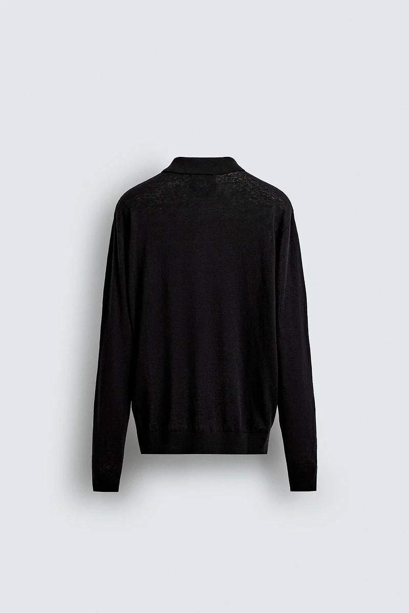 POLO EN MAILLE DE COTON ET LAINE