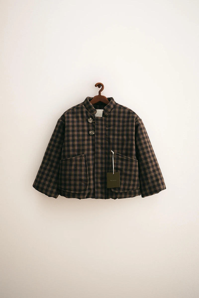 ZARA TIMELESS - PLAID QUILTED COAT