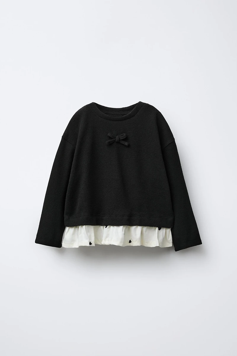 SOFT TOUCH T-SHIRT WITH BOW AND HEARTS