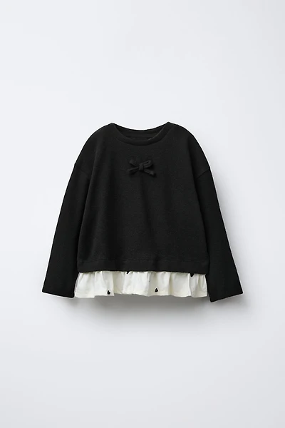 SOFT TOUCH T-SHIRT WITH BOW AND HEARTS
