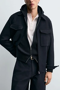 REGULAR FIT WOOL BLEND OVERSHIRT