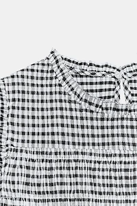 GINGHAM SMOCKED TOP