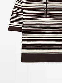 Polo à rayures en maille 100 % coton