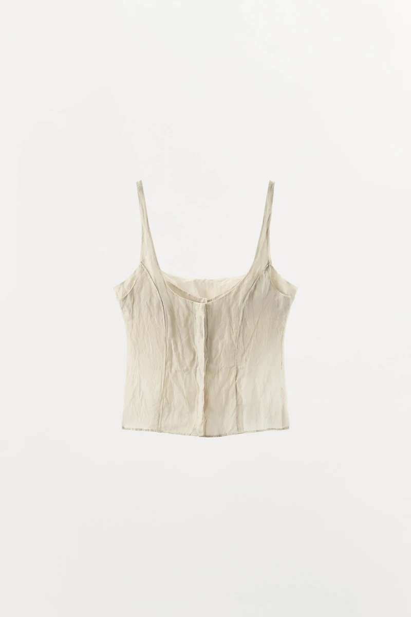 WRINKLED EFFECT BUTTON TOP