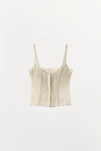 WRINKLED EFFECT BUTTON TOP