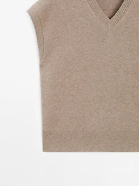 Wool blend knit vest