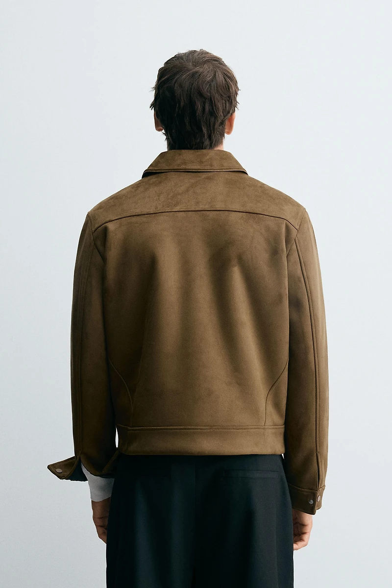 VESTE EFFET DAIM REGULAR FIT