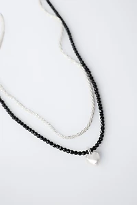 PACK OF TWO HEART NECKLACES