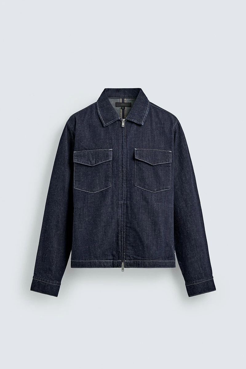 ZIP-UP DENIM OVERSHIRT