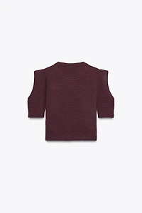 SHORT SLEEVE KNIT TOP
