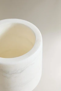 WHITE MARBLE BATHROOM ORGANIZER JAR