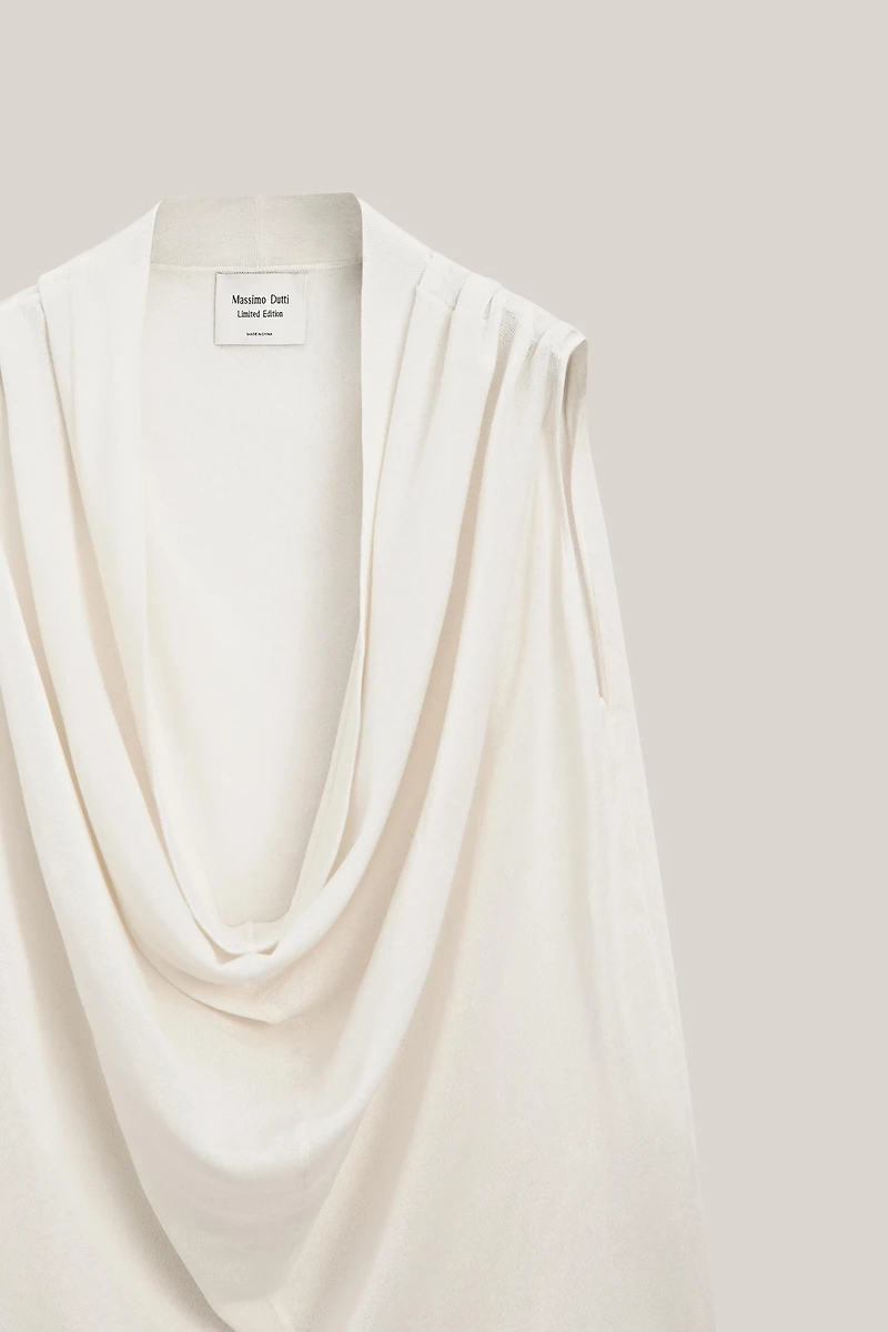 Silk blend top with cowl neckline - LIMITED EDITION