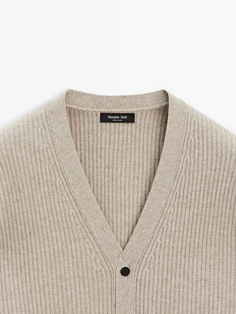 Wool and cashmere knit cardigan