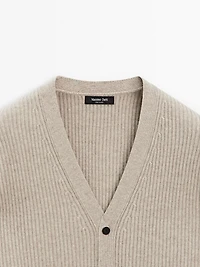 Wool and cashmere knit cardigan
