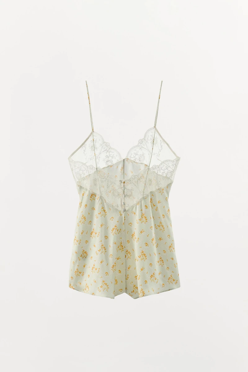 LACE FLORAL PRINT JUMPSUIT
