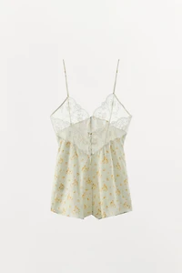 LACE FLORAL PRINT JUMPSUIT