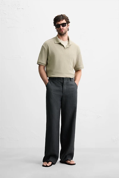 RIB KNIT POLO SHIRT