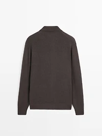 Cardigan en laine à col polo