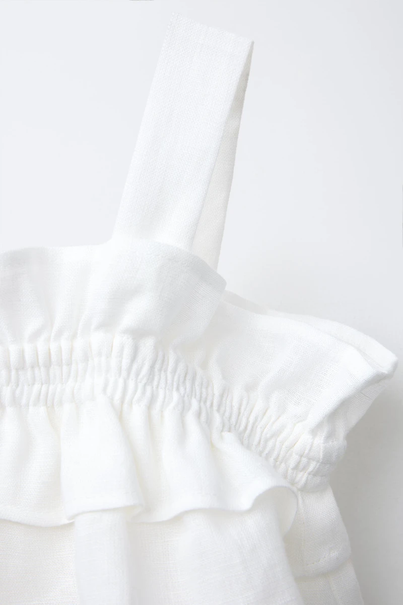 100% LINEN RUFFLED TOP