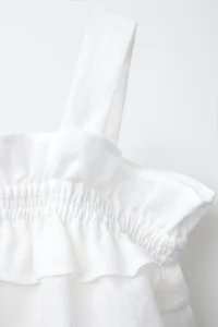 100% LINEN RUFFLED TOP