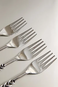 PACK OF DESSERT FORKS WITH BRAIDED METAL HANDLES (PACK OF 4)
