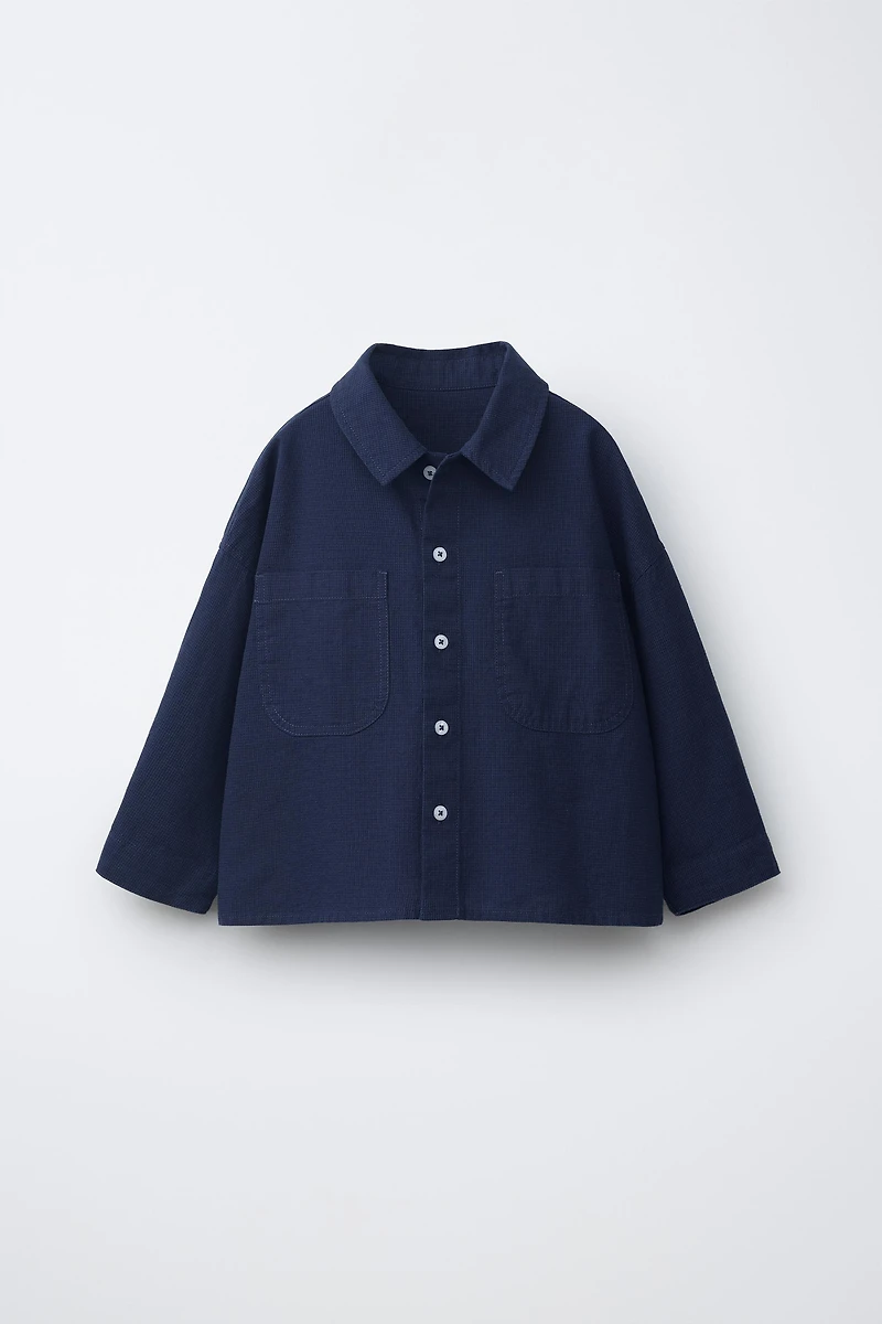 ZARA TIMELESS - CHEMISE À CARREAUX AVEC COTON ET LIN