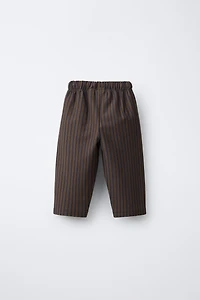 STRIPED TEXTURED BAGGY PANTS