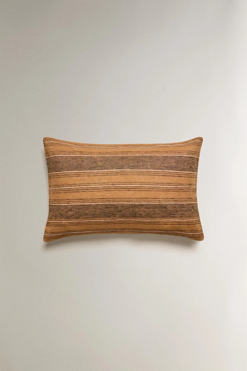 HOUSSE DE COUSSIN LIN RAYURES