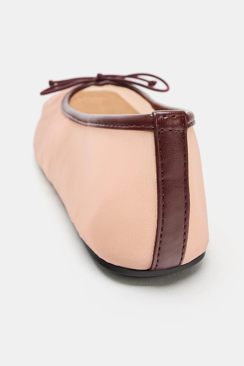 MESH BOW BALLET FLATS