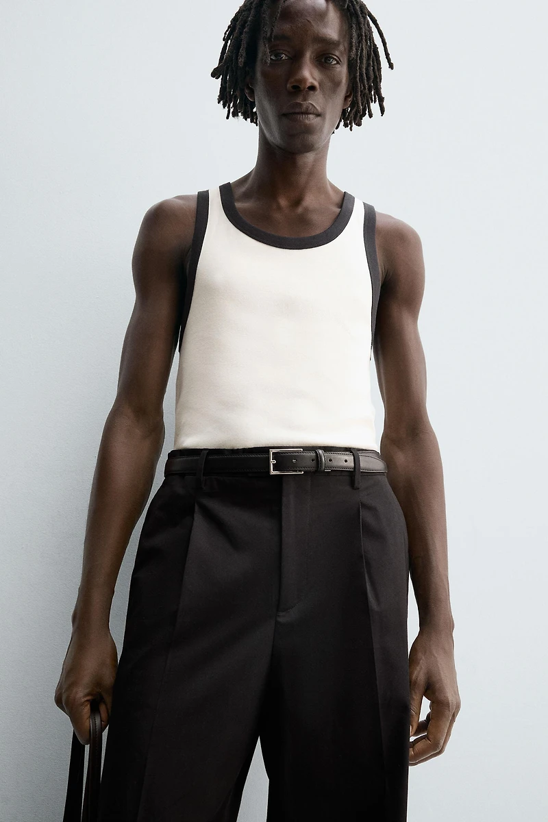 CONTRAST RIB TANK TOP