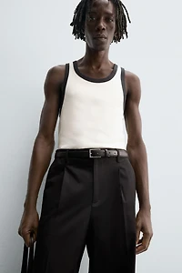 CONTRAST RIB TANK TOP