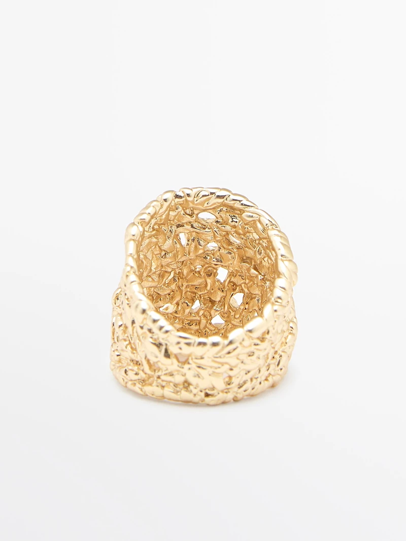 Bague texturée tressée