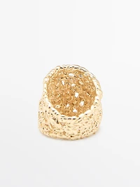 Bague texturée tressée