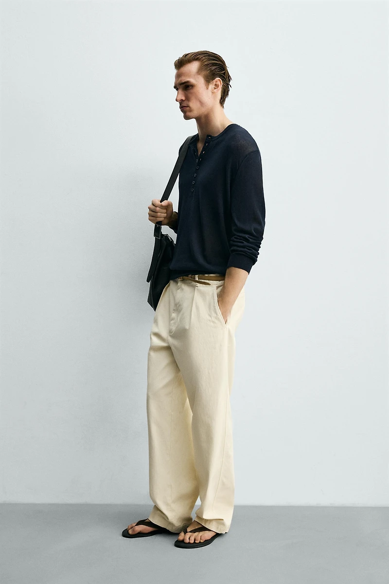 TEXTURED HENLEY JUMPER