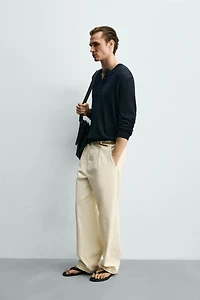 TEXTURED HENLEY JUMPER
