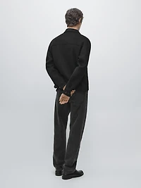 Short wool blend overshirt